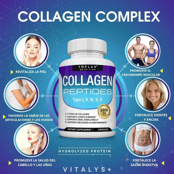 COLLAGEN PEPTIDES™ 1800 MG - 5 TIPOS - ORIGINAL HECHO EN USA