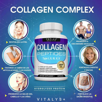 COLLAGEN PEPTIDES™ 1800 MG - 5 TIPOS - ORIGINAL HECHO EN USA