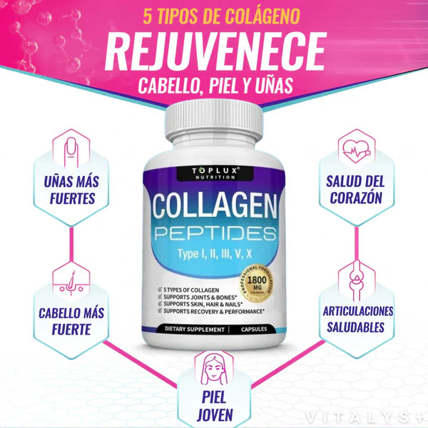 COLLAGEN PEPTIDES™ 1800 MG - 5 TIPOS - ORIGINAL HECHO EN USA