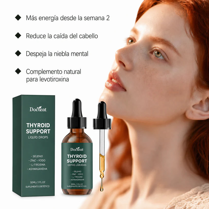 THYROID SUPPORT®  - GOTAS 60 ml - ORIGINAL USA- Suplemento para Tiroides con Selenio, Zinc y Yodo — Complemento Natural para Hipotiroidismo y Hashimoto