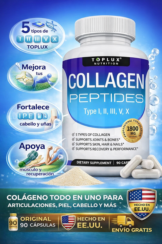 COLLAGEN PEPTIDES™ 1800 MG - 5 TIPOS - ORIGINAL HECHO EN USA