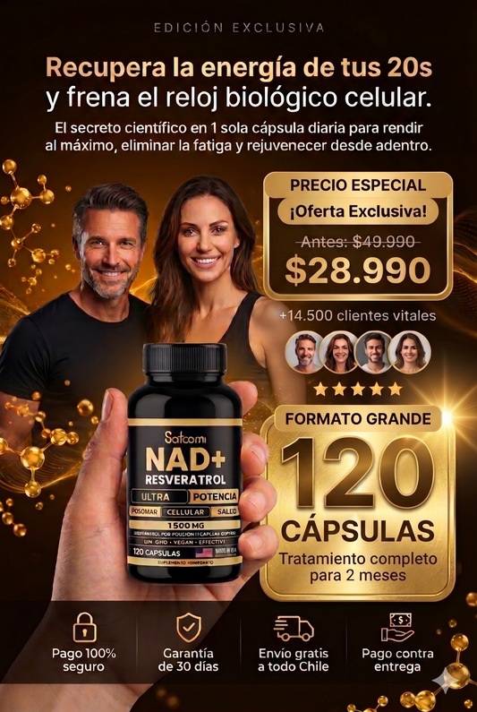 NAD+ RESVERATROL™ - ORIGINAL - HECHO EN ESTADOS UNIDOS - 120 CÁPSULAS